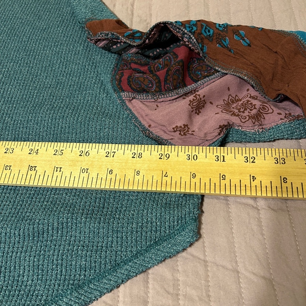 EUC We The Free Teal Blossom Thermal Top - Picture 8 of 9